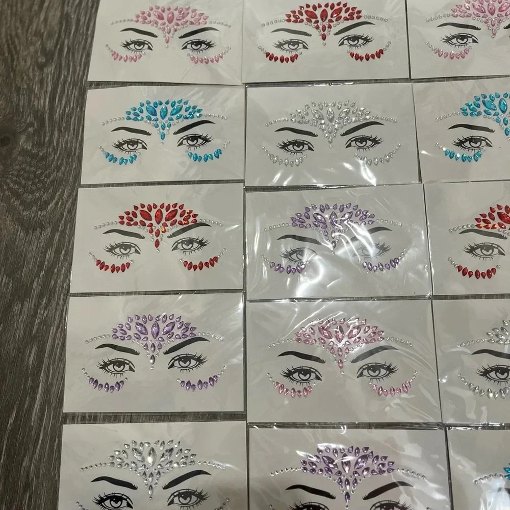 Set of 3 Face Gem Stickers Festival Makeup Mermaid Fairy Carnival New You Pick 3 - Picture 7 of 9